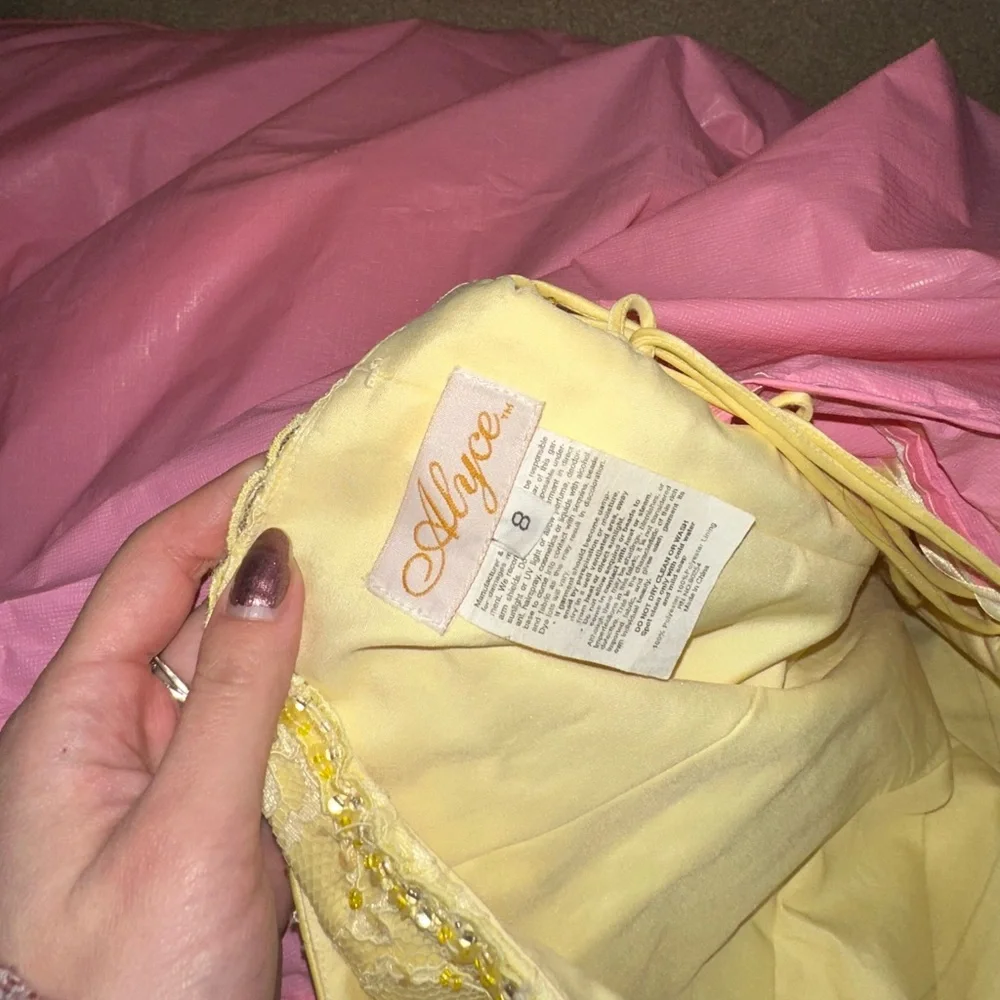 Yellow Cinderella Dress by Alyce size 8 - Picture 6 of 6